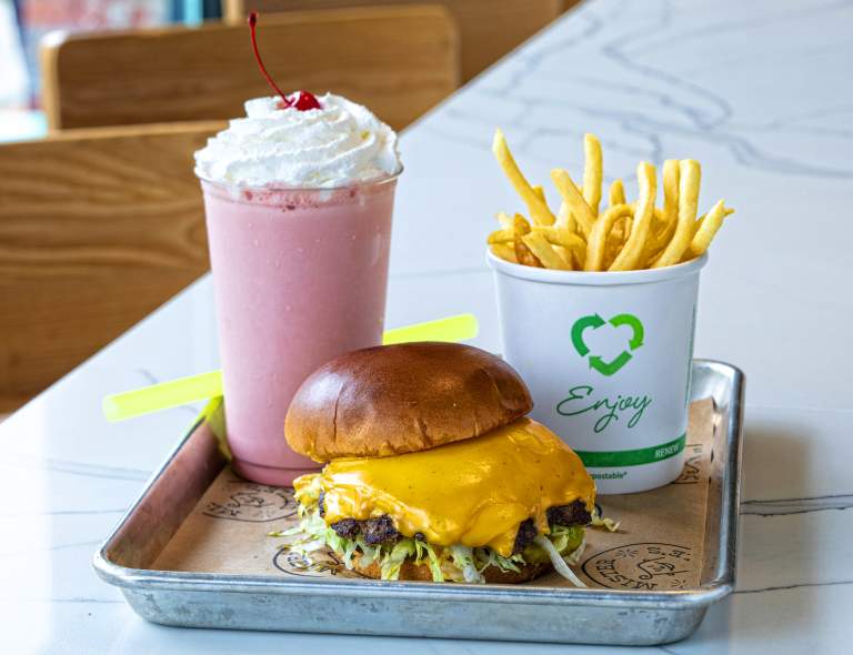 Cheesburger Shake and Fries