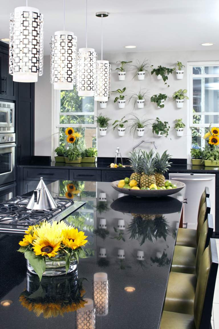 using plants as design feature in kitchen